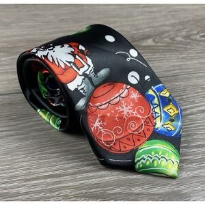 J Garcia Men's Merry Christmas Collection #62 Necktie Black